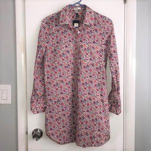 J Crew Floral Shirt Tunic - NWT
